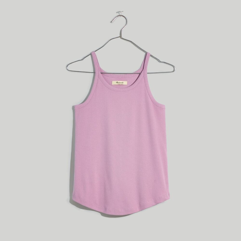 Madewell Lilac Supima Ribbed 90s Knit Tank NWT